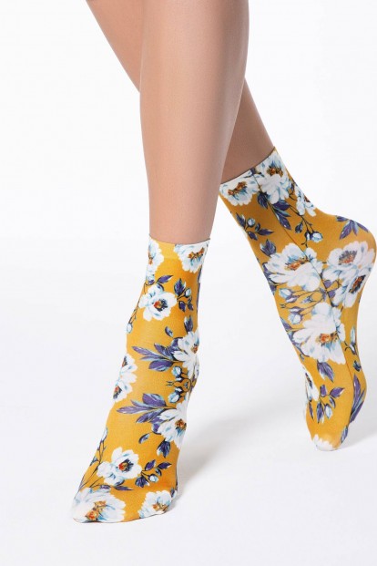 Женские эластичные принтованные носки из микрофибры Conte Арт. 17с-34сп fantasy 70 - 021 - фото 1