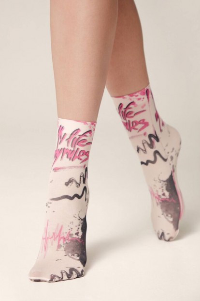 Женские носки из микрофибры с абстрактным рисунком 50 den Conte Арт. 20с-102сп fantasy 50 - 756 - фото 1