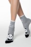 Серые женские носки с пандами Conte 18с-268сп HAPPY - 421 - фото 1