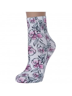 Женские носки с нежным цветочным рисунком