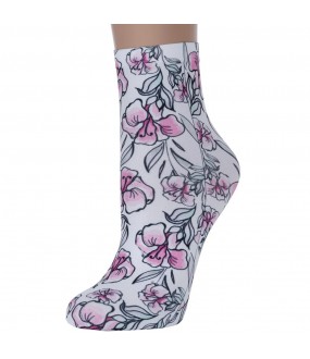 Женские носки с нежным цветочным рисунком