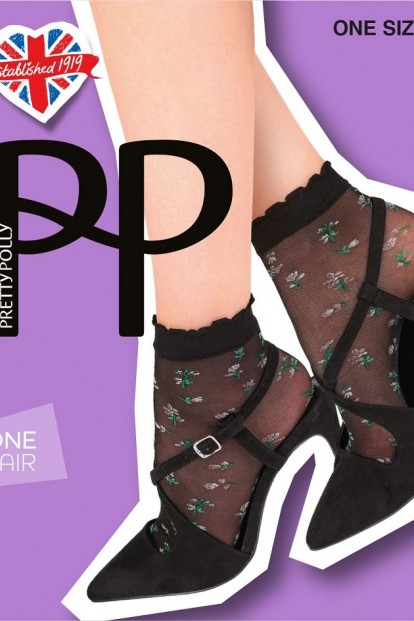 Стильные женские носки с цветочной вышивкой Pretty Polly AVX6 - фото 1