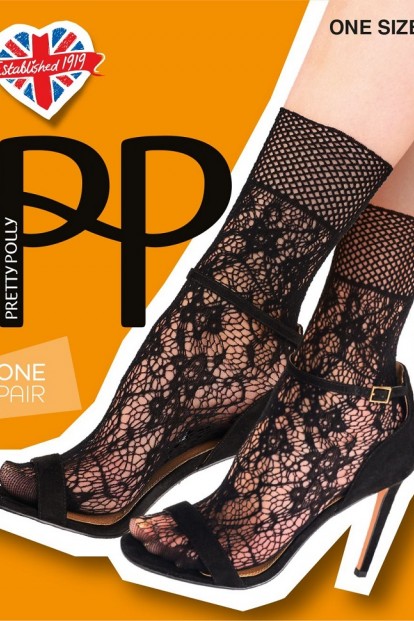 Ажурные женские носки с цветочным узором Pretty Polly AVX2 - фото 1