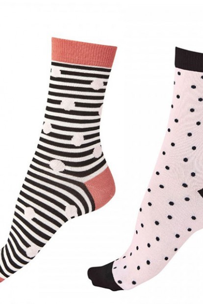 Женские носки две пары с разным рисунком Pretty polly Bamboo socks - фото 1