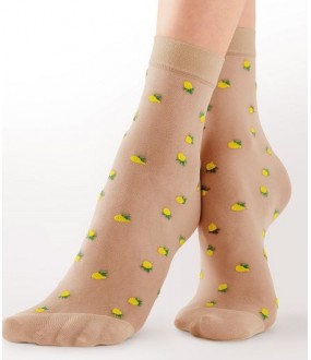 Женские прозрачные носки с принтом лимоны