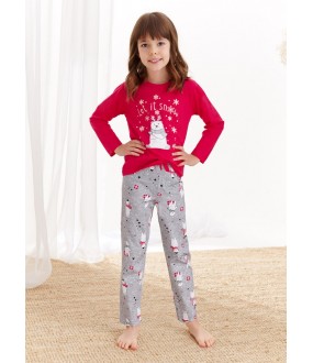 Детская хлопковая пижама для девочек в рождественском стиле