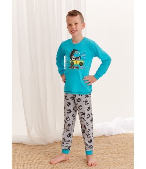 Детская пижама для мальчиков: брюки и кофта с ярким принтом