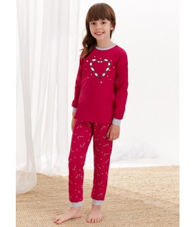 Рождественская пижама для девочек со штанами и кофтой