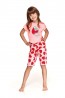 Пижама для девочек с сердечками на шортах Taro 2202/2203 AMELIA ss21 - фото 2
