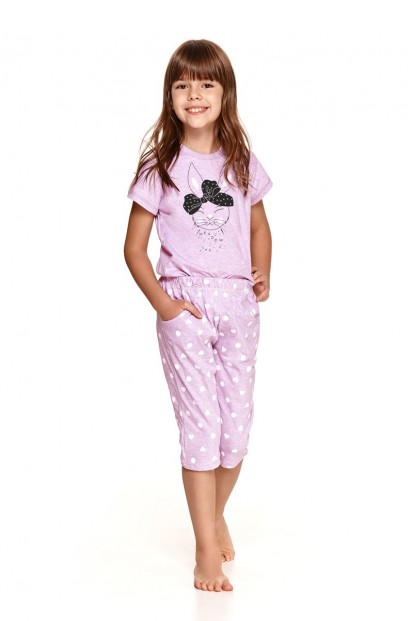 Хлопковая пижама для девочек с брюками капри Taro 2213/2214 BEKI ss21 - фото 1