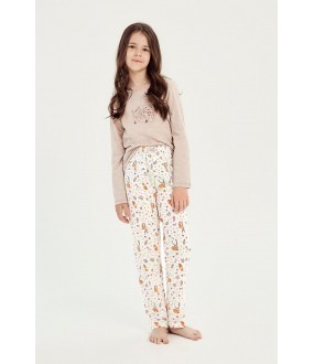 Трикотажный пижамный комплект для девочки с брюками
