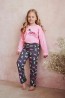 Детская хлопковая пижама для девочек с брюками и лонгсливом Taro 3042/3043/3046 aw23/24 ruby - фото 2