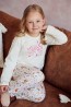 Детская хлопковая пижама для девочек с принтованными брюками и однотонным лонгсливом Taro 3032/3033 aw23/24 nell  - фото 2