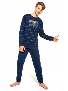 Подростковая пижама для мальчиков: кофта в полоску и штаны
