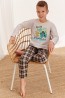 Детская пижама для мальчиков с брюками в клетку Taro 2342/2343 LEO aw20/21 - фото 1