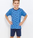 Синяя летняя пижама для мальчика с шортами и футболкой 