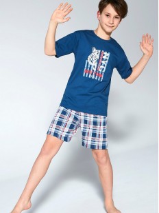 Детская пижама с шортами для мальчиков: принт тигра