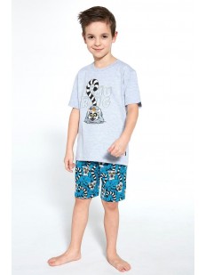 Пижамный комплект для мальчиков с шортами и принтом лемуры