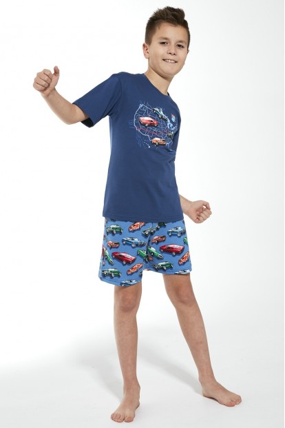 Хлопковая пижама для мальчиков 9-12 лет с шортами и футболкой Cornette 789/790 route 66  - фото 1