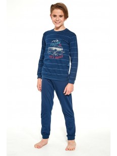 Хлопковый пижамный комплект для мальчиков: брюки и кофта с принтом