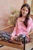 Детская хлопковая пижама для девочек с брюками и лонгсливом Taro 3042/3043/3046 aw23/24 ruby - фото 4