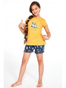 Летняя пижама для девочек с принтованными шортами и футболкой