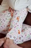 Детская хлопковая пижама для девочек с принтованными брюками и однотонным лонгсливом Taro 3032/3033 aw23/24 nell  - фото 3