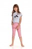 Хлопковая пижама для девочек с брюками капри Taro 2213/2214 BEKI ss21 - фото 2