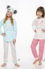 Детская хлопковая пижама для девочек с принтом котик TARO 1164/1165 19/20 ELZA - фото 3