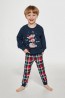 Хлопковая пижама для мальчиков с брюками и лонгсливом с новогодним принтом Cornette 593/966 snowman 2  - фото 1
