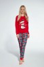 Хлопковая пижама для девочек с брюками и лонгсливом с новогодним принтом Cornette 594/592 snowman 2  - фото 1