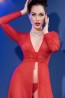Пеньюар красного цвета прозрачный с кружевом Chilirose dress  - фото 3