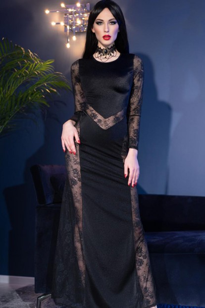 Платье черного цвета с трусиками стрингами в комплекте Chilirose dress  - фото 1