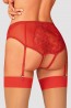 Женские красные трусы слипы с доступом и съемными пажами для чулок Obsessive Dagmarie garter panties  - фото 2