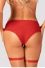 Женские красные эротические трусы с подвязками для чулок Obsessive Belovya panties  - фото 2