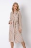 Классический женский халат на запахе с поясом Aruelle Keira brown 22/23  - фото 1