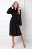 Удлиненный черный женский халат Aruelle Kate black - фото 1