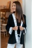 Черный женский халат кимоно с белыми манжетами Sensis ANTONELLA - фото 3