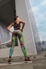 Спортивные женские леггинсы для фитнеса с ярким принтом Lorin L9037/0 - фото 4
