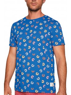 Последний товар!!! Хлопковая мужская футболка с ярким принтом пончики