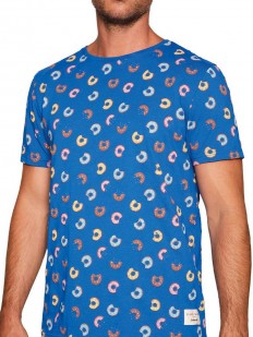 Хлопковая мужская футболка с ярким принтом пончики