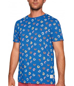 Хлопковая мужская футболка с ярким принтом пончики