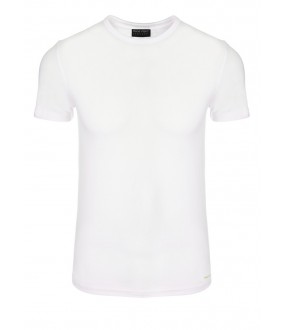 Классическая трикотажная мужская футболка с круглым вырезом