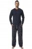 Мужская пижама с фланелевыми брюками и трикотажной кофтой ROSSLI PY-122 - фото 1