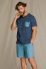 Летняя мужская пижама с шортами и футболкой в полоску Key MNS 349 a21 - фото 1