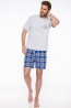 Хлопковая мужская пижама с клетчатыми шортами TARO 2085 19/20 NIKODEM - фото 1