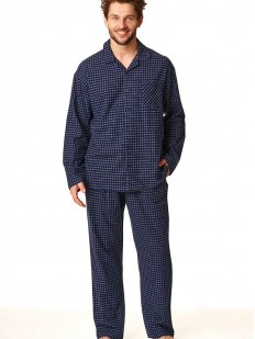 Мужская хлопковая пижама со штанами и рубашкой