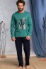 Брючная мужская пижама с зеленой кофтой KEY MNS 785 20/21 - фото 1