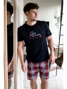 Мужская хлопковая пижама с шортами