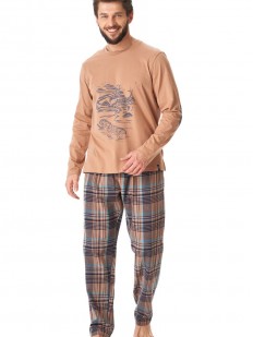 Мужской бежевый хлопковый пижамный комплект